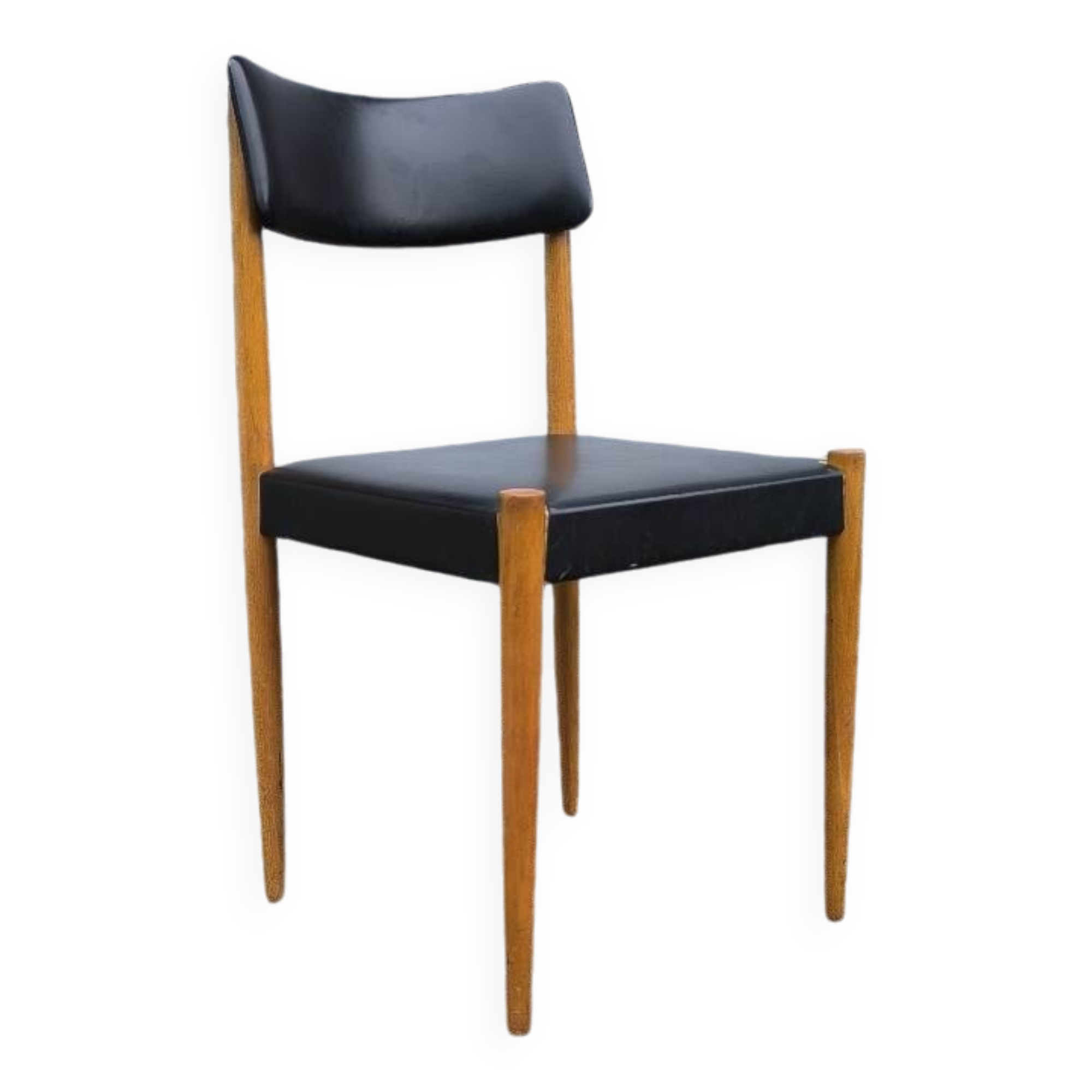 Scandinavian chair in teak and skai 1960