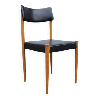 Scandinavian chair in teak and skai 1960