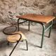 Ensemble bureau et chaise d’écolier vintage – Mobilier scolaire industriel