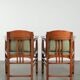 Set of 6 Art Nouveau/Jugendstil dining chairs with suede upholstery