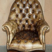 Chesterfield executive armchair in aniline leather