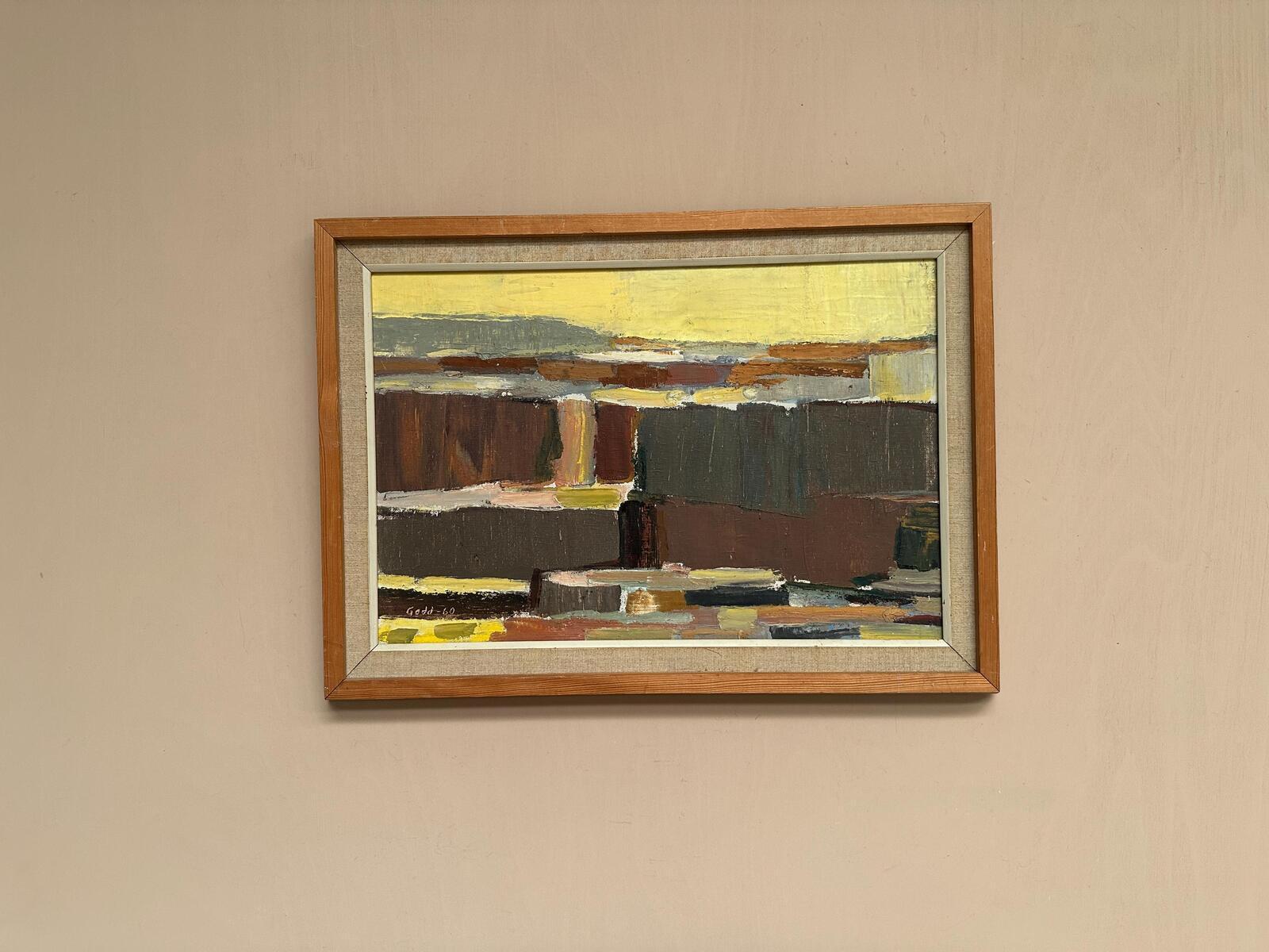 Swedish Oil on Canvas – “Abstract Composition” by Karl Axel Gadd
