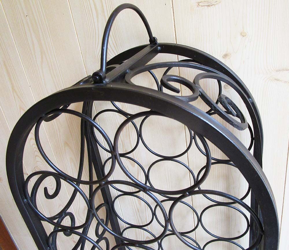 Vintage wrought iron bottle holder