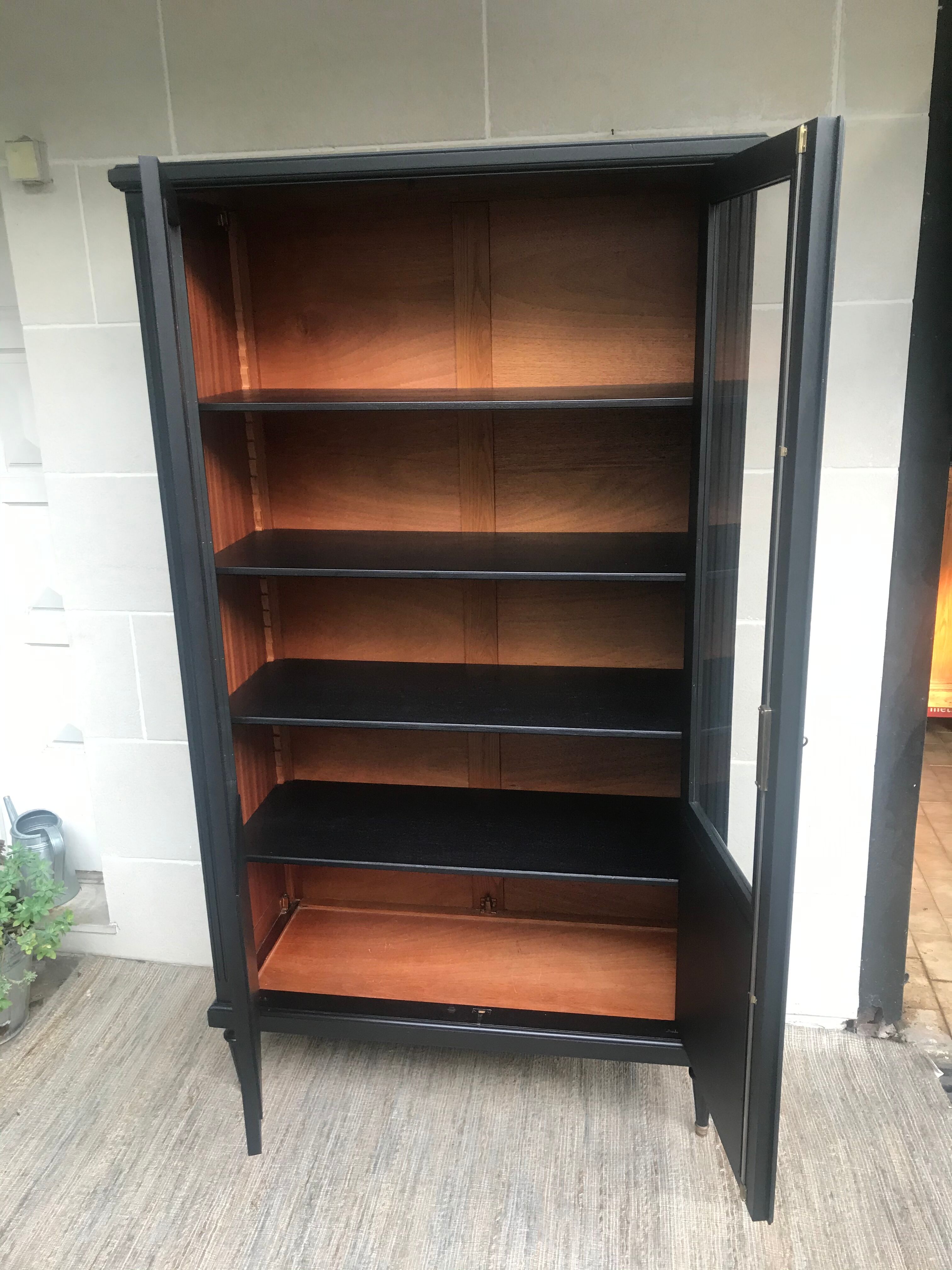 Showcase cabinet of curiosities black and wood