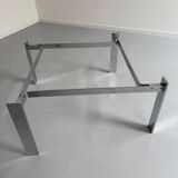 Smoked glass and chrome steel coffee table, Italian design from the 70s