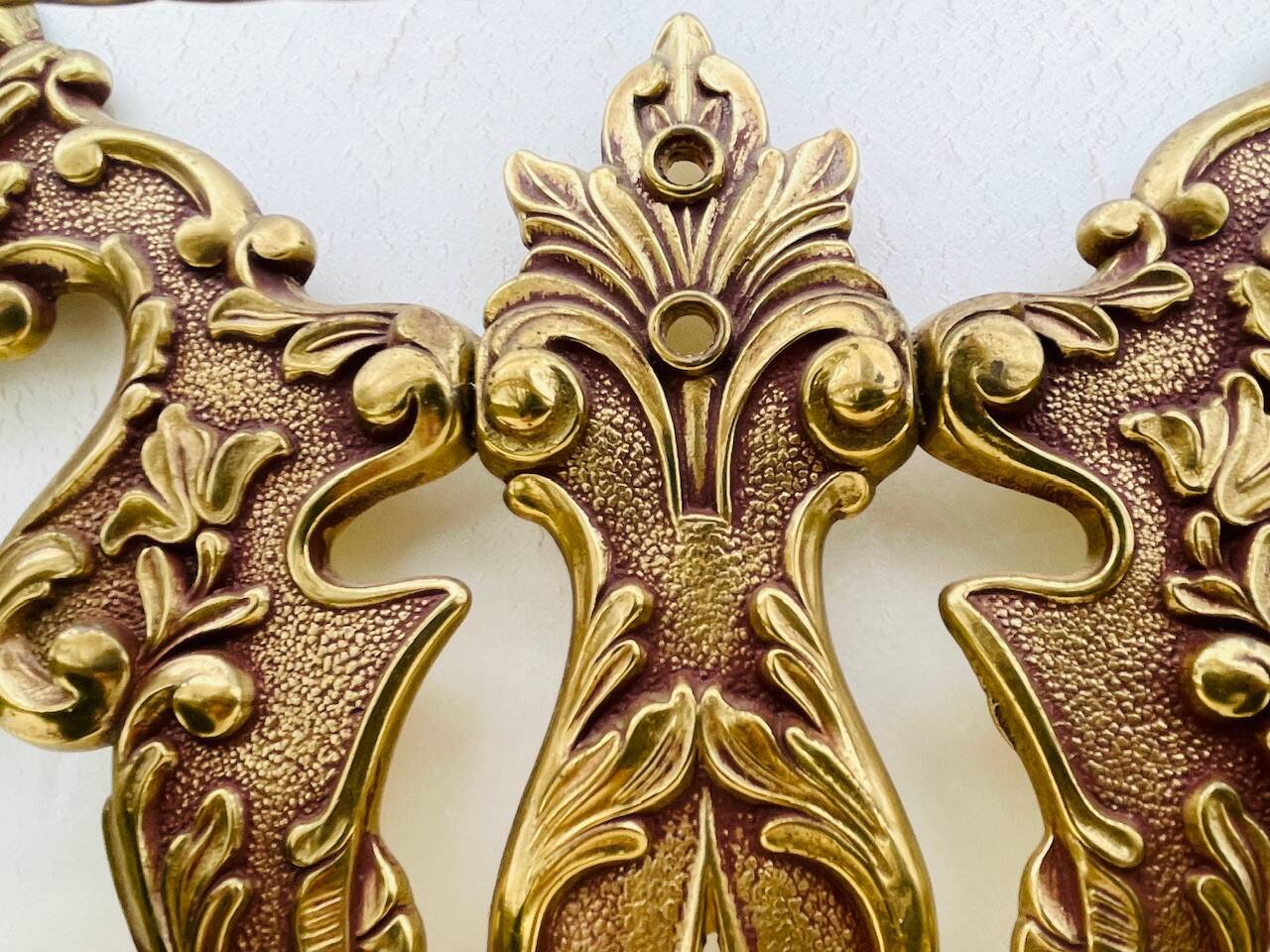 Bronze Coat Rack and Wall Shelf, Vintage, Louis XV Style