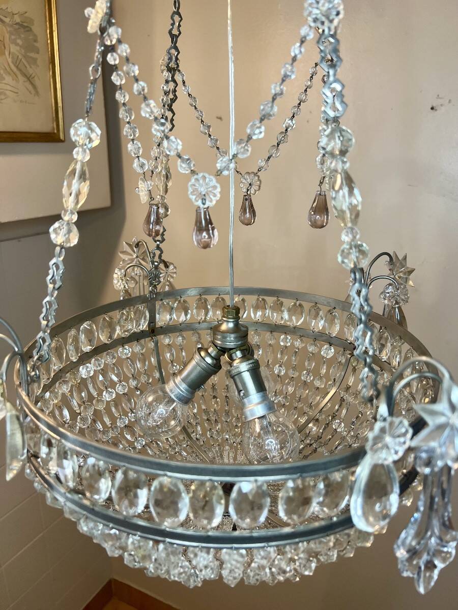 Louis XVI basket chandelier