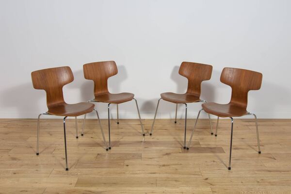 Chaises de salle à manger Model 3103 par Arne Jacobsen pour Fritz Hansen, années 1970, ensemble de 4.