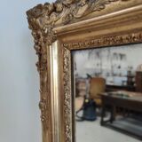 Rectangular golden mirror moldings plant motifs nineteenth H: 130cm