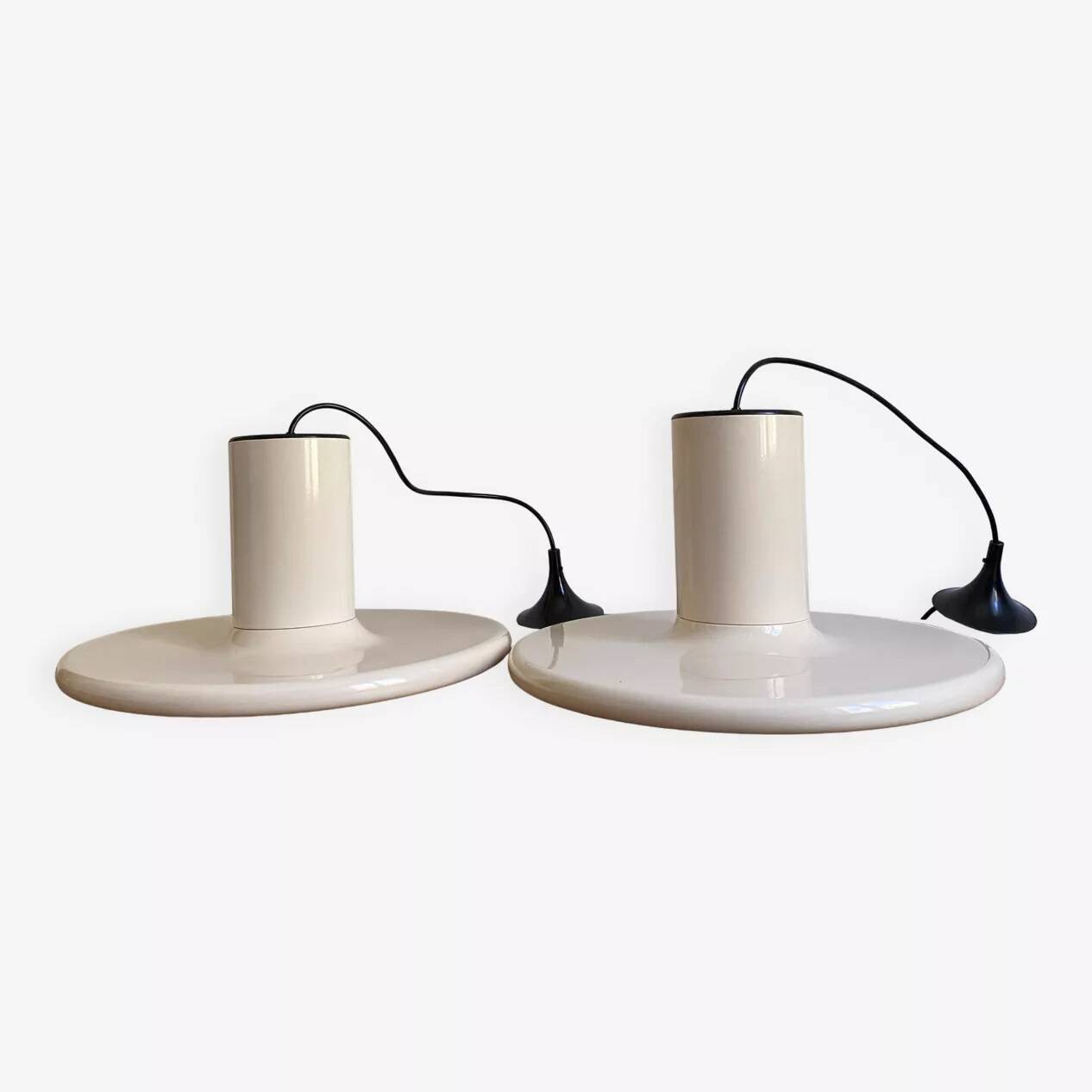Pair of Pendolita pendant lights by LITA. 1970. Space age.