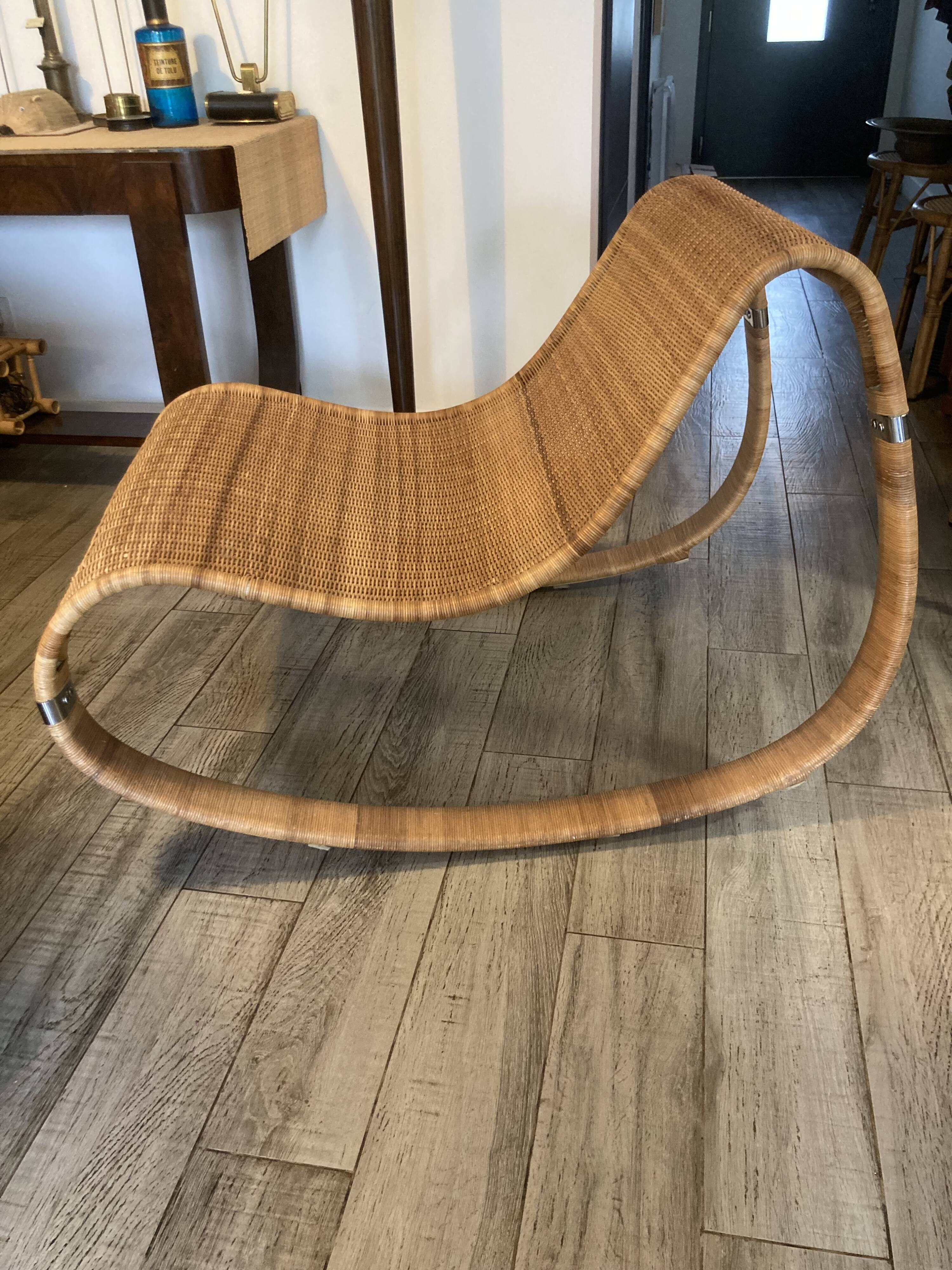 Vintage design rattan armchair
