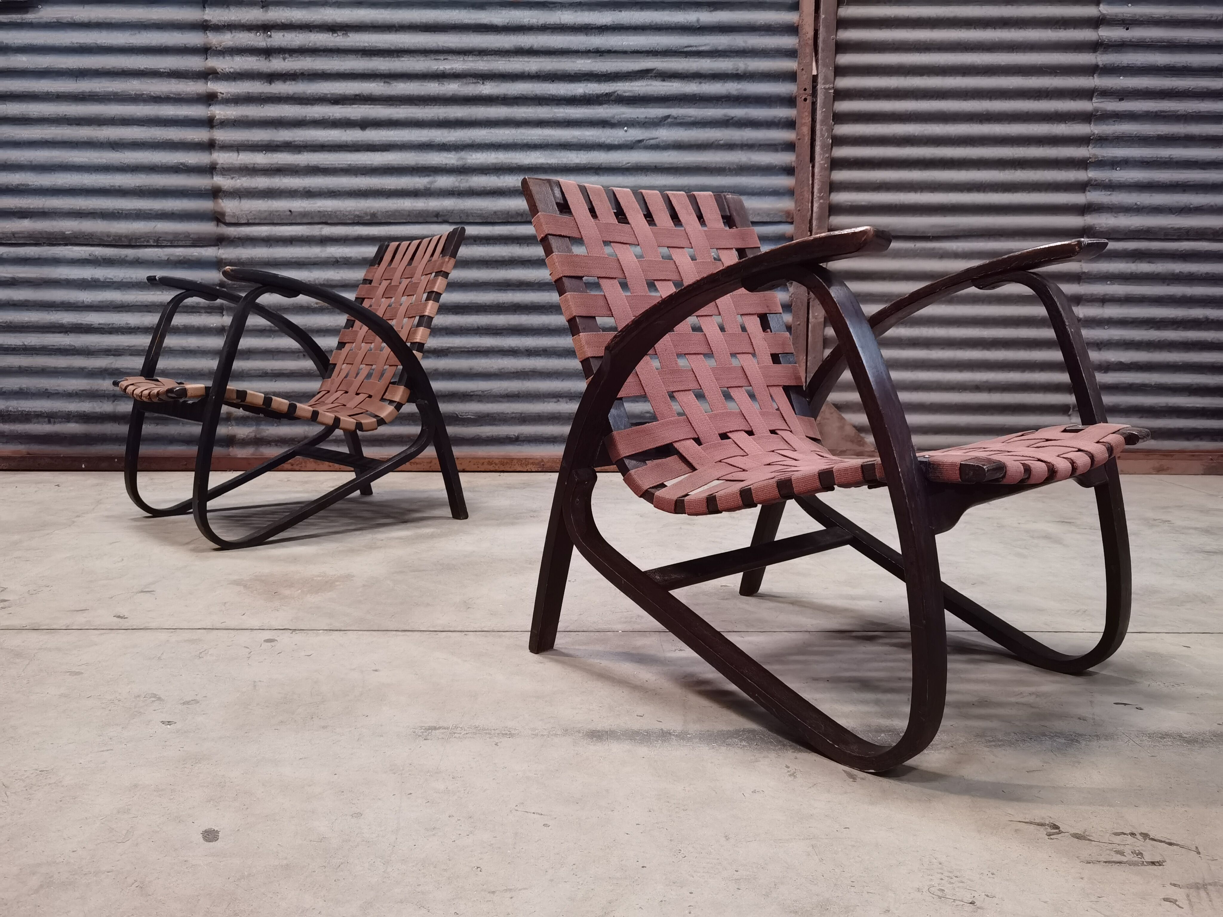 Pair of Jan Vanek armchairs for Up Zavody 1930