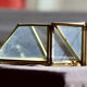 4 old glass, brass and mirror jewellery boxes