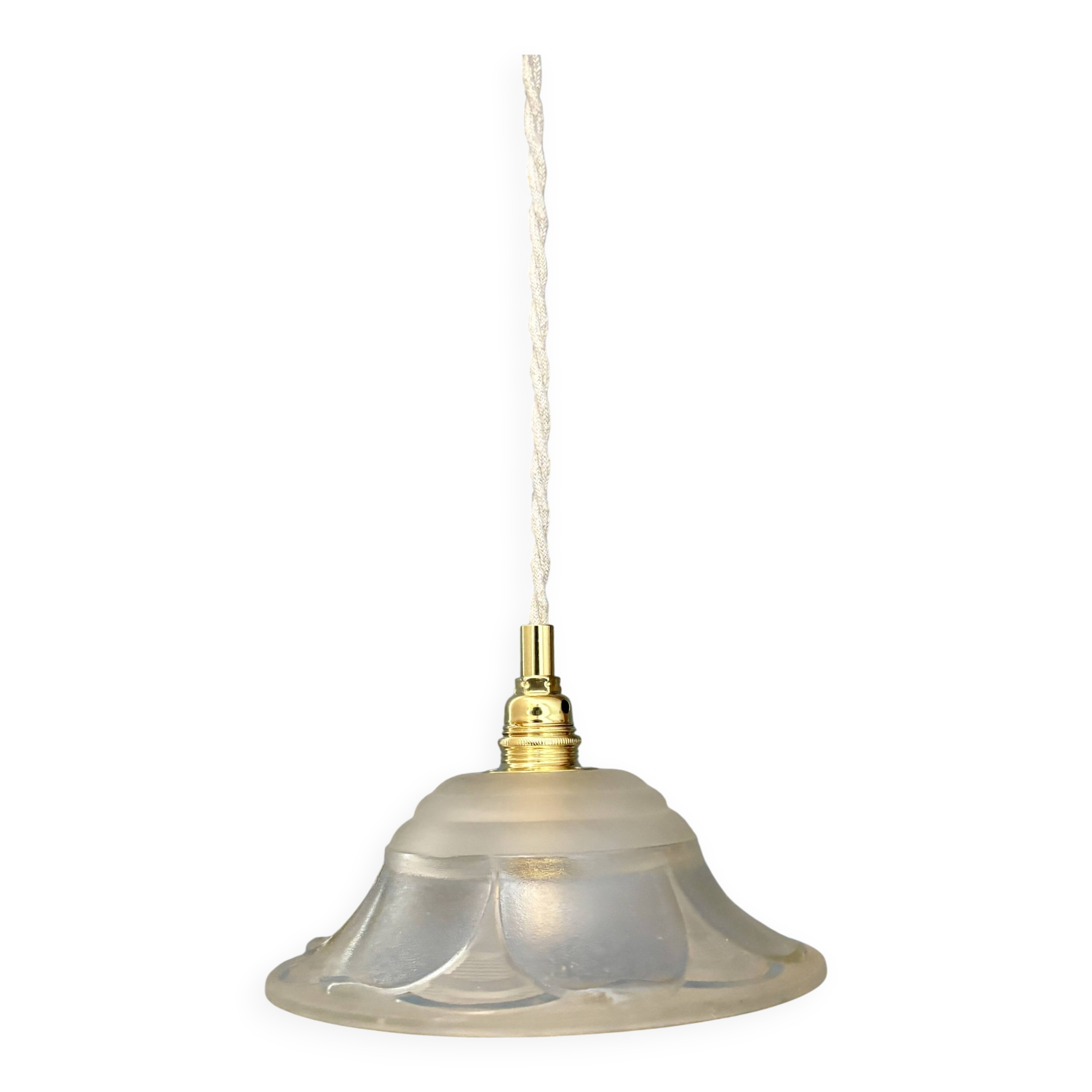 Vintage glass flower pattern lampshade pendant light