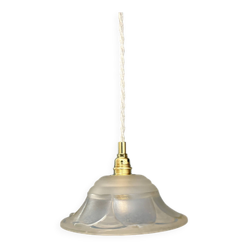 Vintage glass flower pattern lampshade pendant light