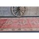 Vintage Turkish Oushak handmade pink cotton wool runner rug 163x370