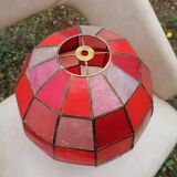 Faceted ball suspension in mother-of-pearl and vintage brass