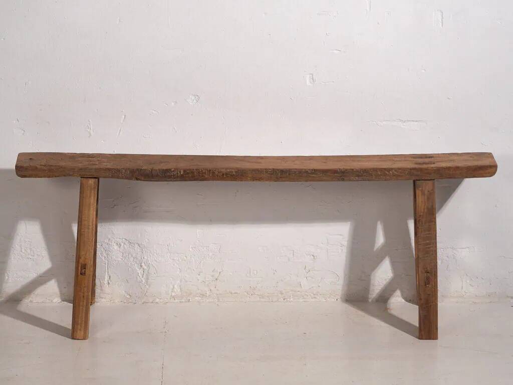Banc ancien en bois massif (c.1870) #20