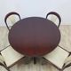 Dining set, brown mahogany, beige fabric, Lübke, Germany, 1960s.