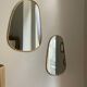 Mirror organic egg golden brass 36x20cm
