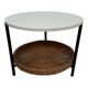 Modèle compact de table basse vintage avec panier de magazine