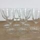 6 verres à pied en verre gravé croisillons