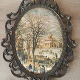 Lot 2 vintage worked metal frames
