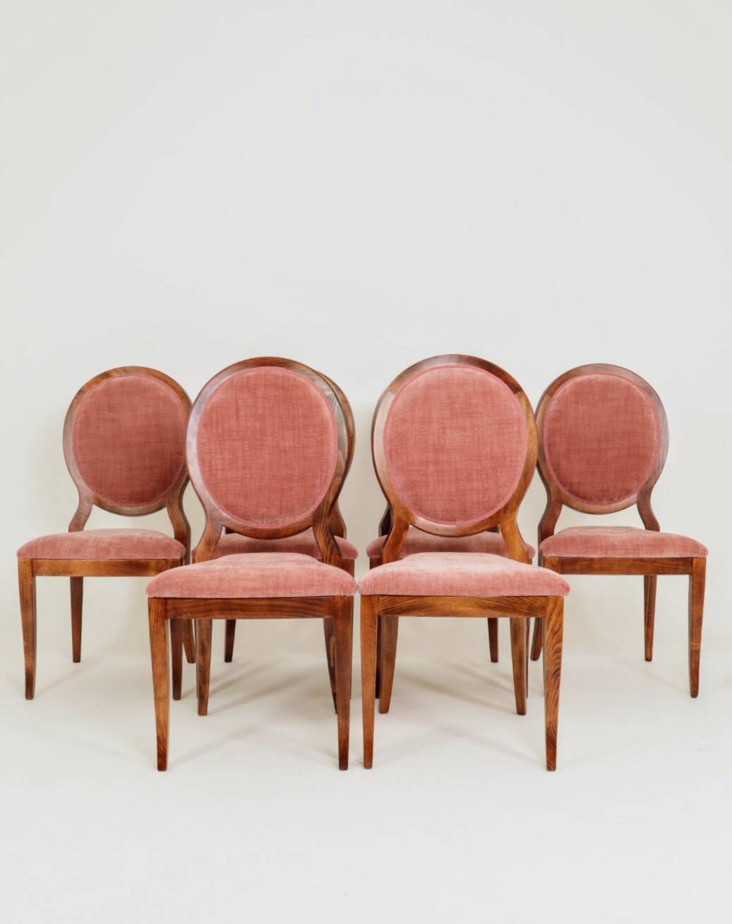 Dining chairs set of 6 powder pink medallion