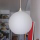 Suspension boule en verre années 70