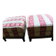 Lot 2 poufs Upholsterers in solid walnut