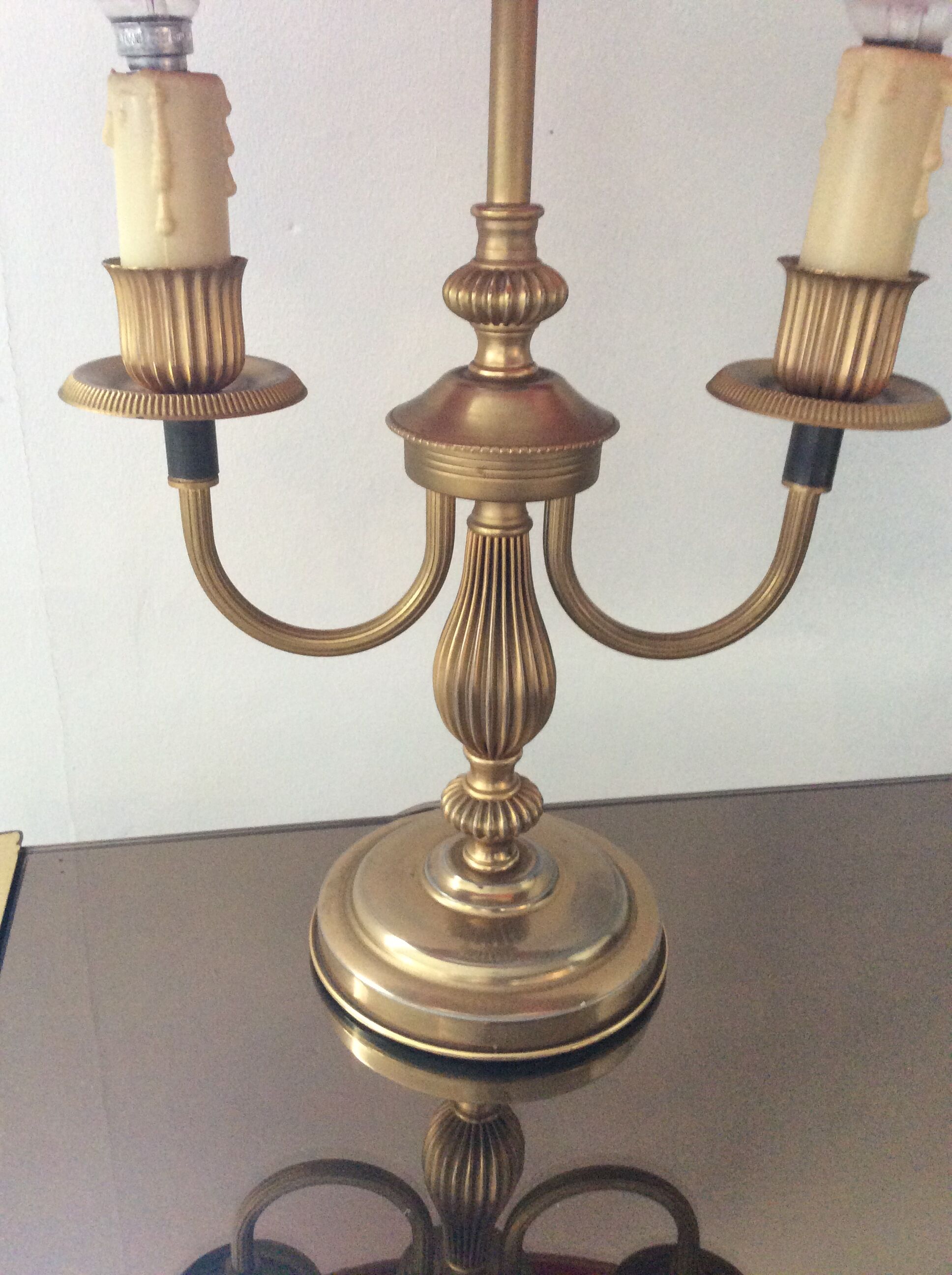 Old brass hot water bottle lamp empire style