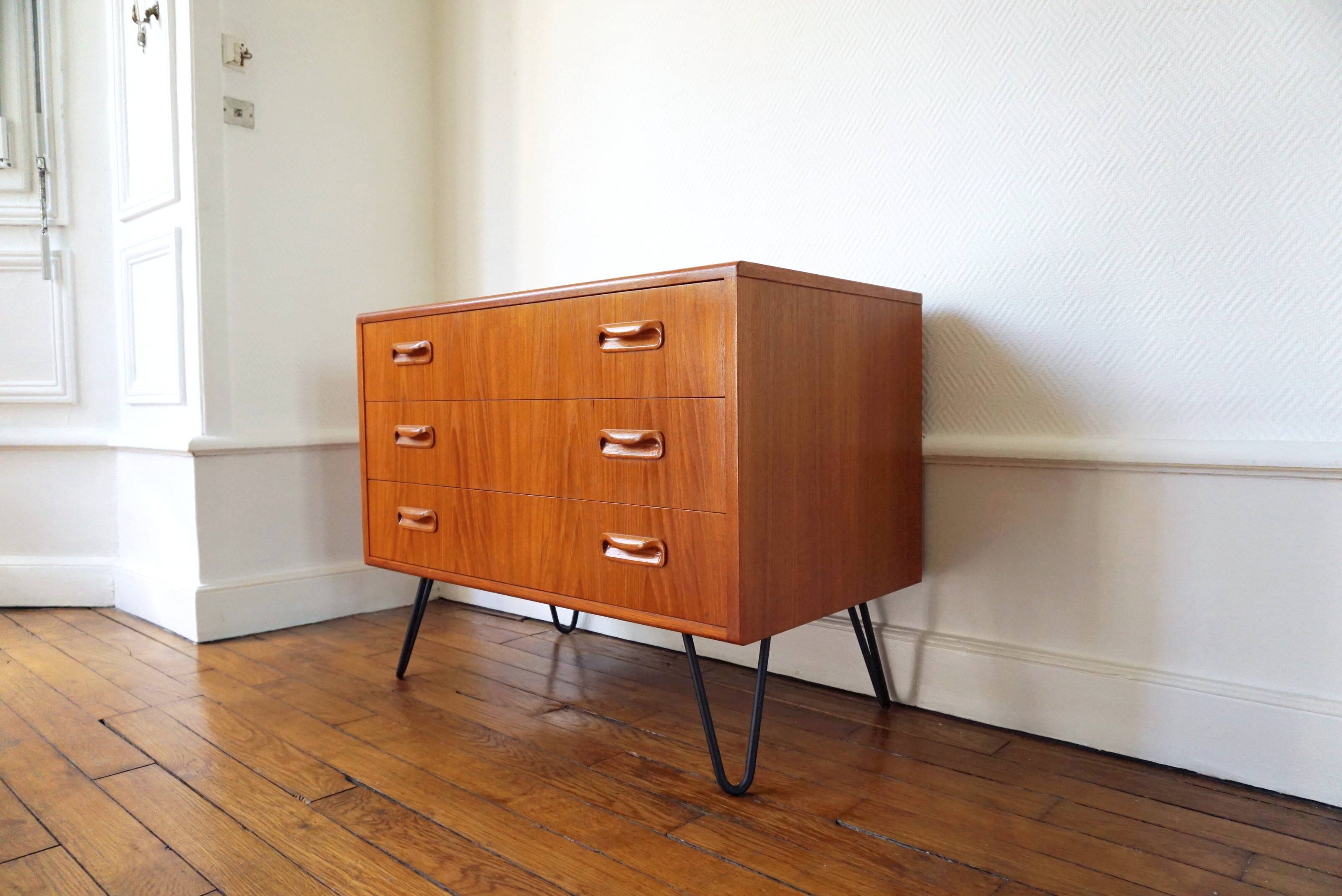 Dresser foot metal by G plan teak