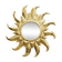Large handcrafted sun mirror in wood and gilded stucco with gold leaf from the 1970s-80s.