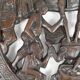 African door in carved wood and bronze of village chief Baboun, Cameroon, early 20th century