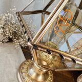 Lamp in brass, bronze and glass