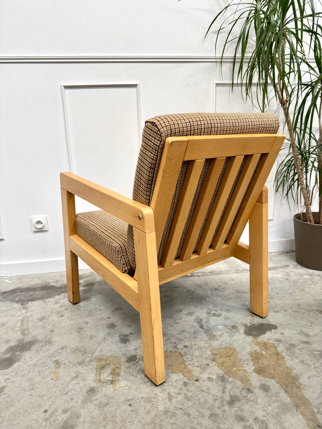 Scandinavian houndstooth armchair