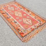 Tapis Kilim d'Orient Shiraz Gashgaï Ancien :   1.50 X 2.85 Mètres -
