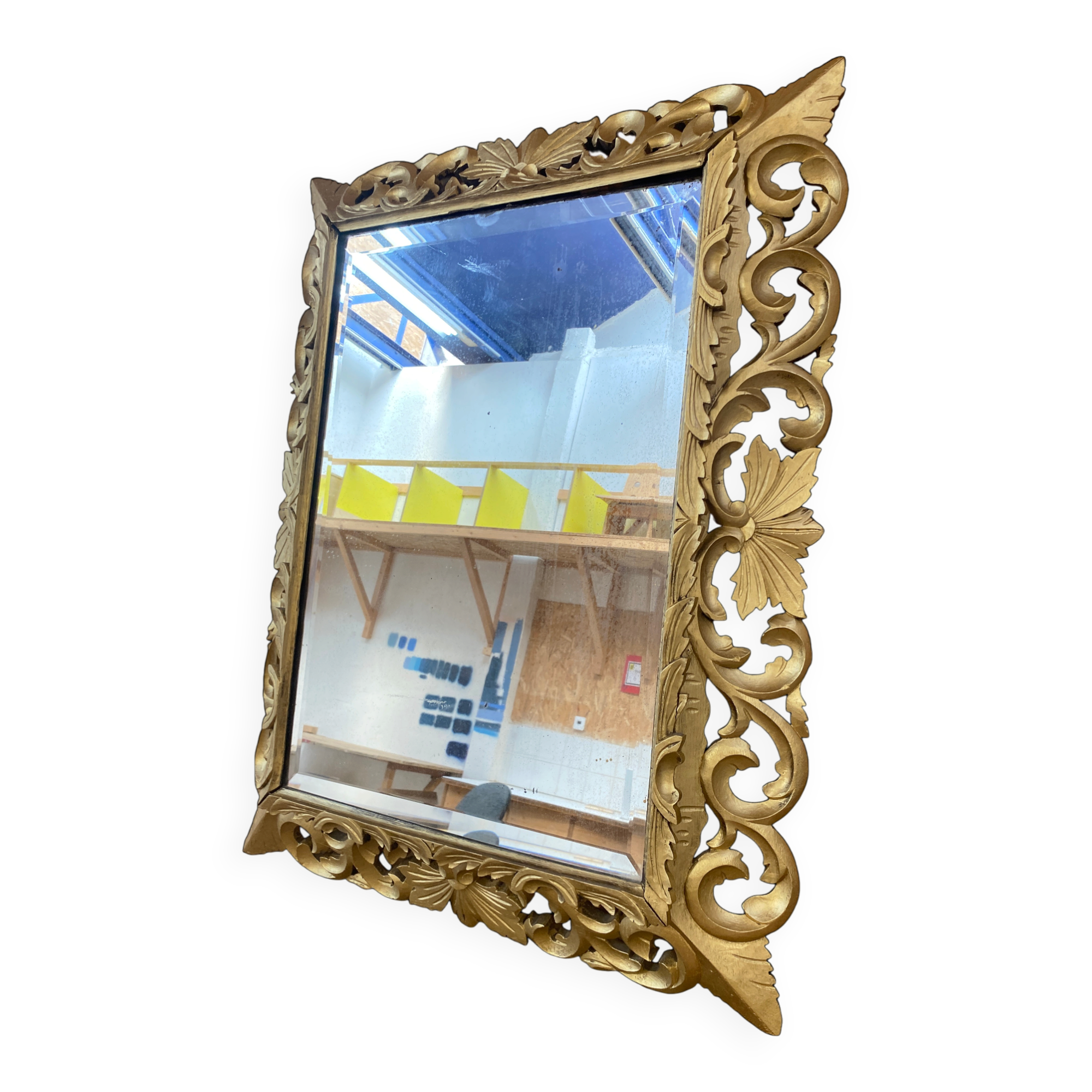 Miroir En Bois Doré, XIXème Siècle, 80cm x 100cm