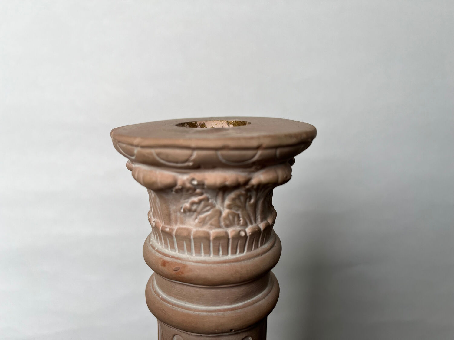 Antique style ceramic candle holder