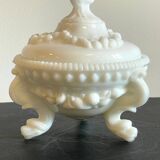 Vintage opaline glass candy dish