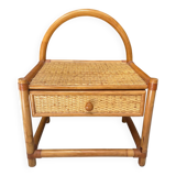 Vintage rattan bedside table