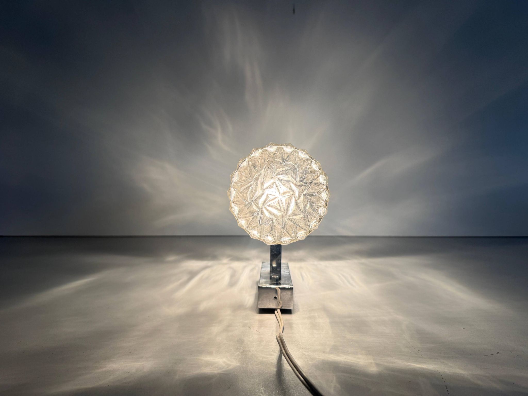 Mid-century double-headed glass and metal wall sconce, 1960, Italy