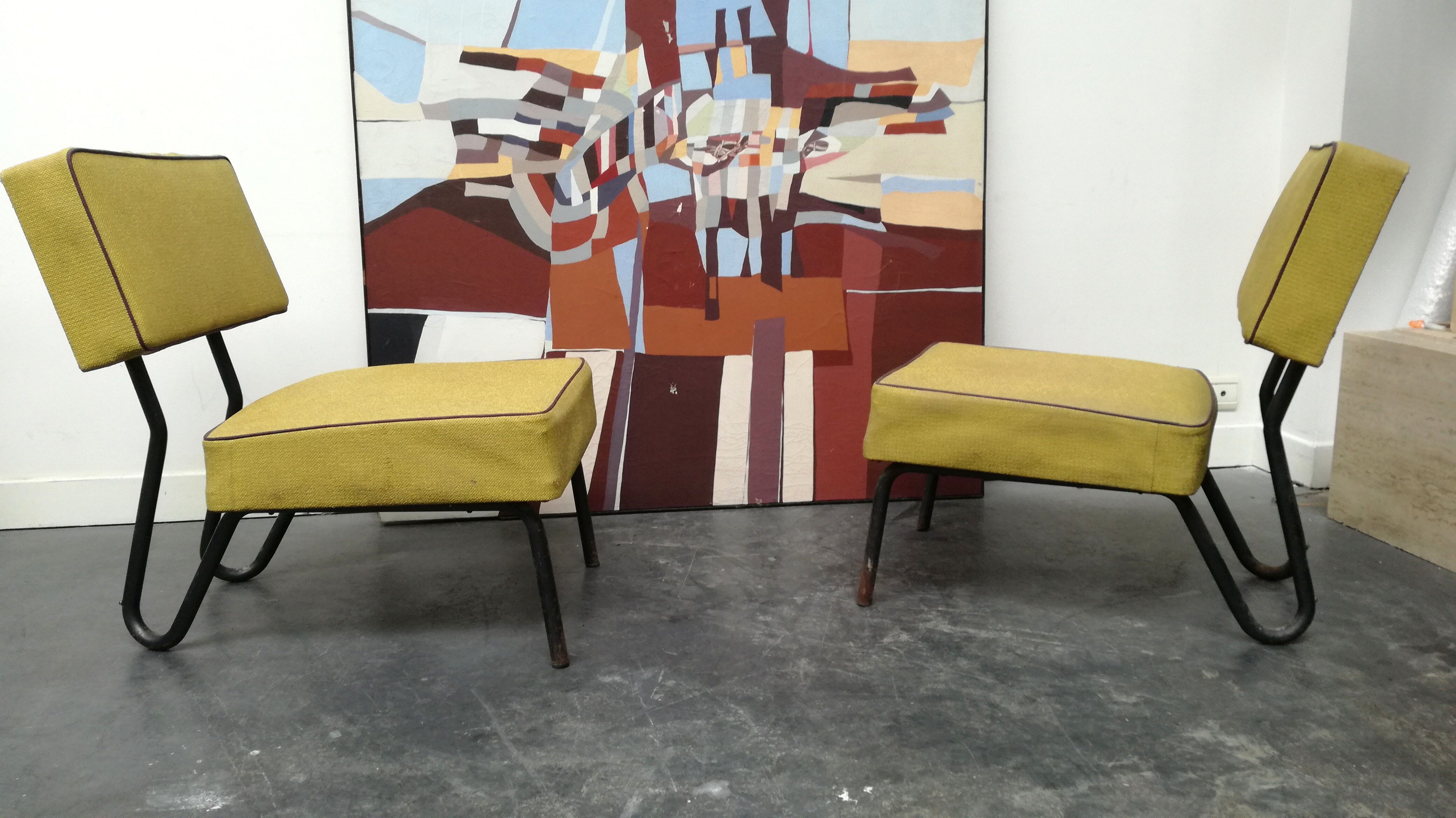 Pair of chairs by Jacques Hitier, 1950s