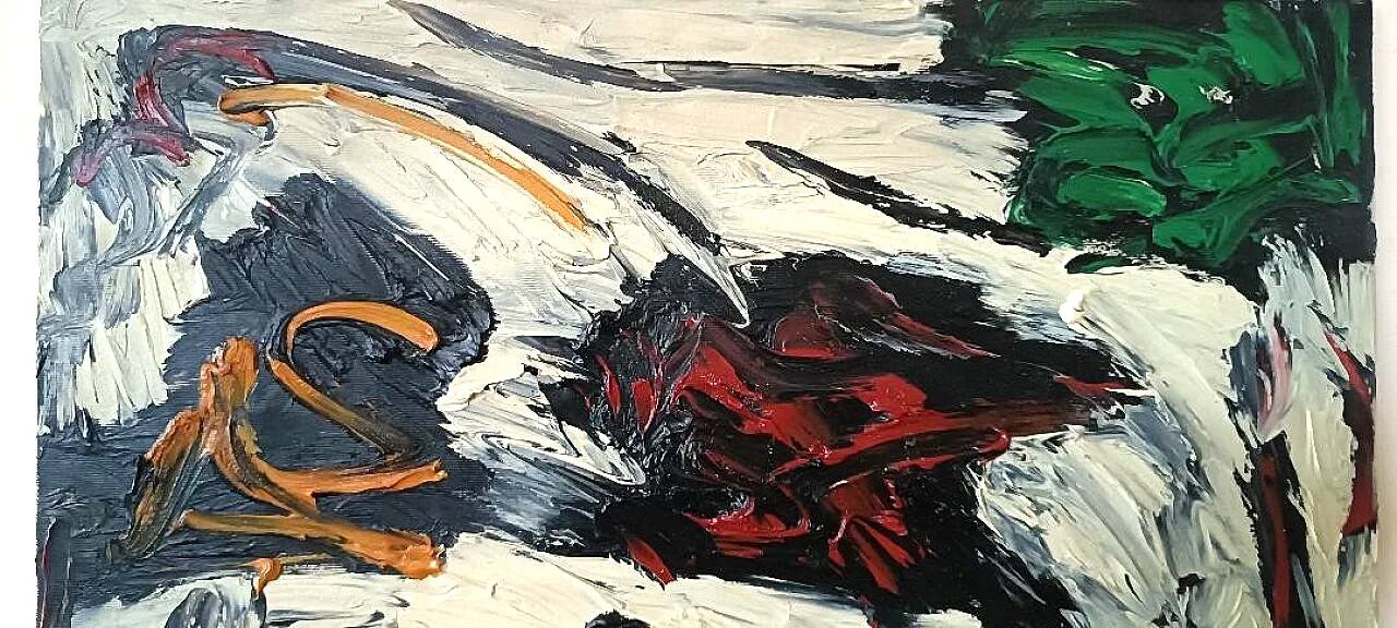 Abstract painting by Simone Ciani, oil on canvas, 1990s
