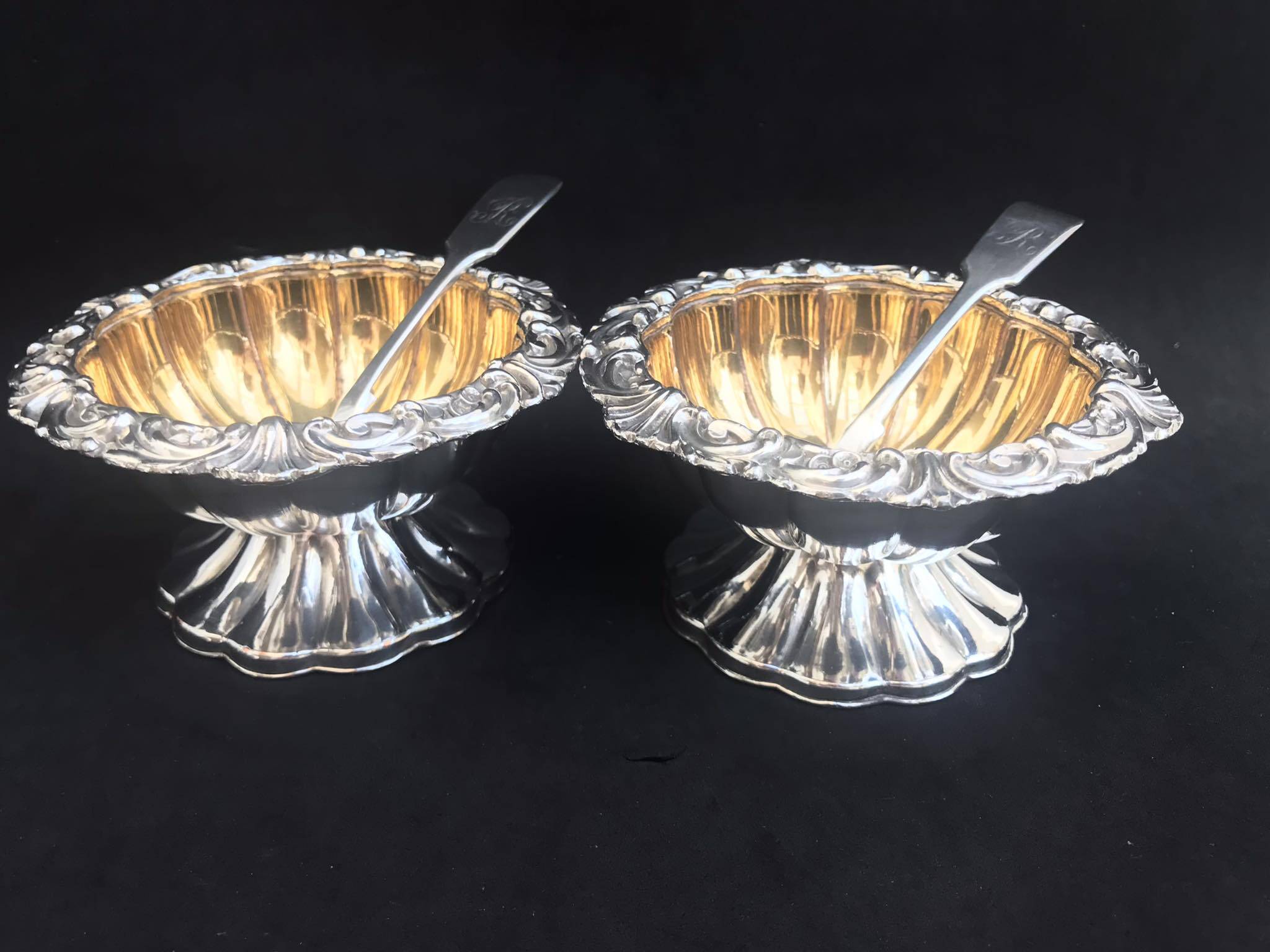 Antique English salt and pepper shakers