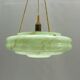 Large Art Deco pendant light in marbled glass with cord suspension, 1920s-1930s
