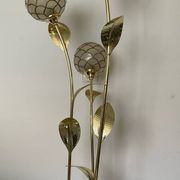 Vintage brass and mother-of-pearl floor lamp from the 70s