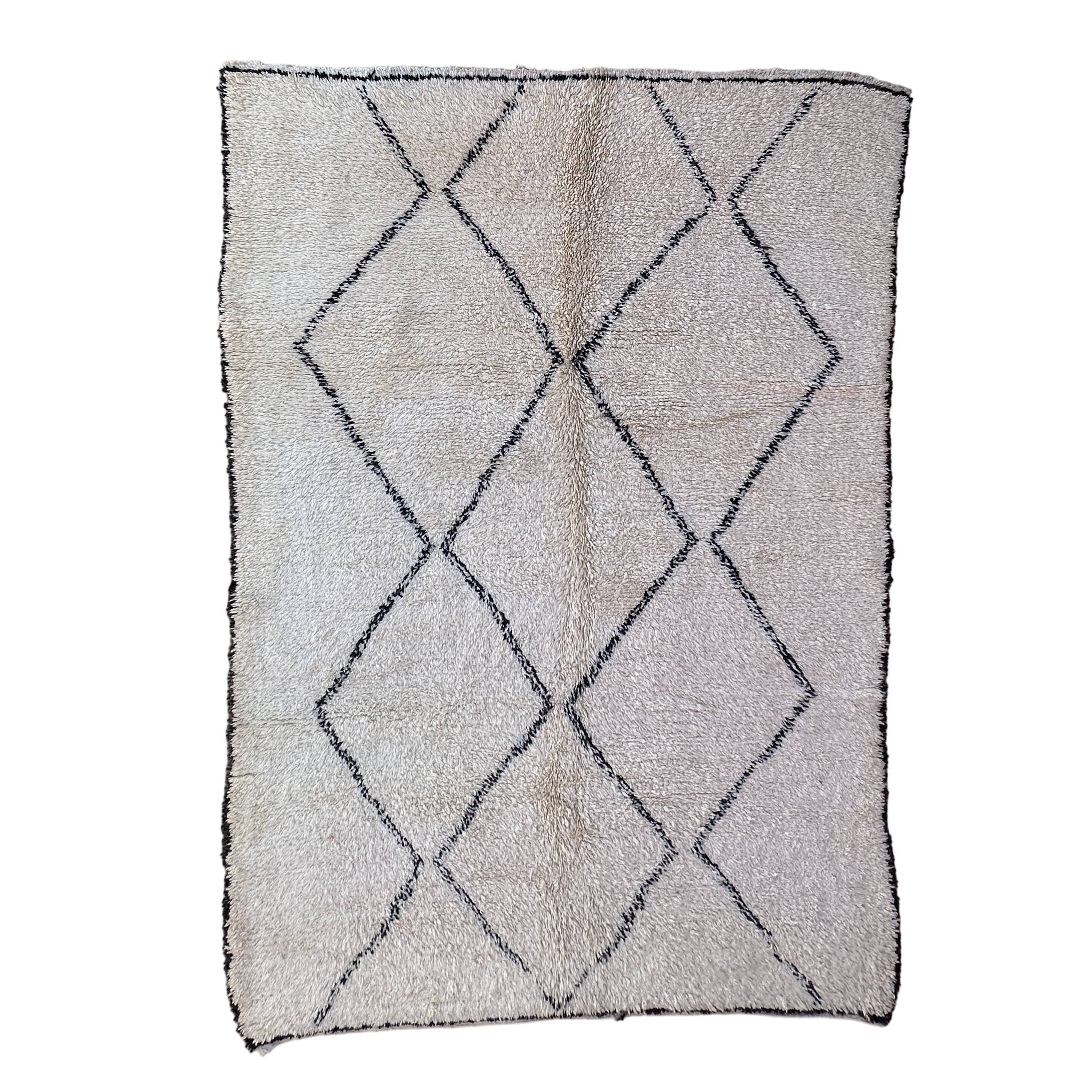 Beni Ourain Moroccan rug white - 296 x 200 cm