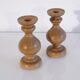 Pair of vintage wooden candle holder 1970