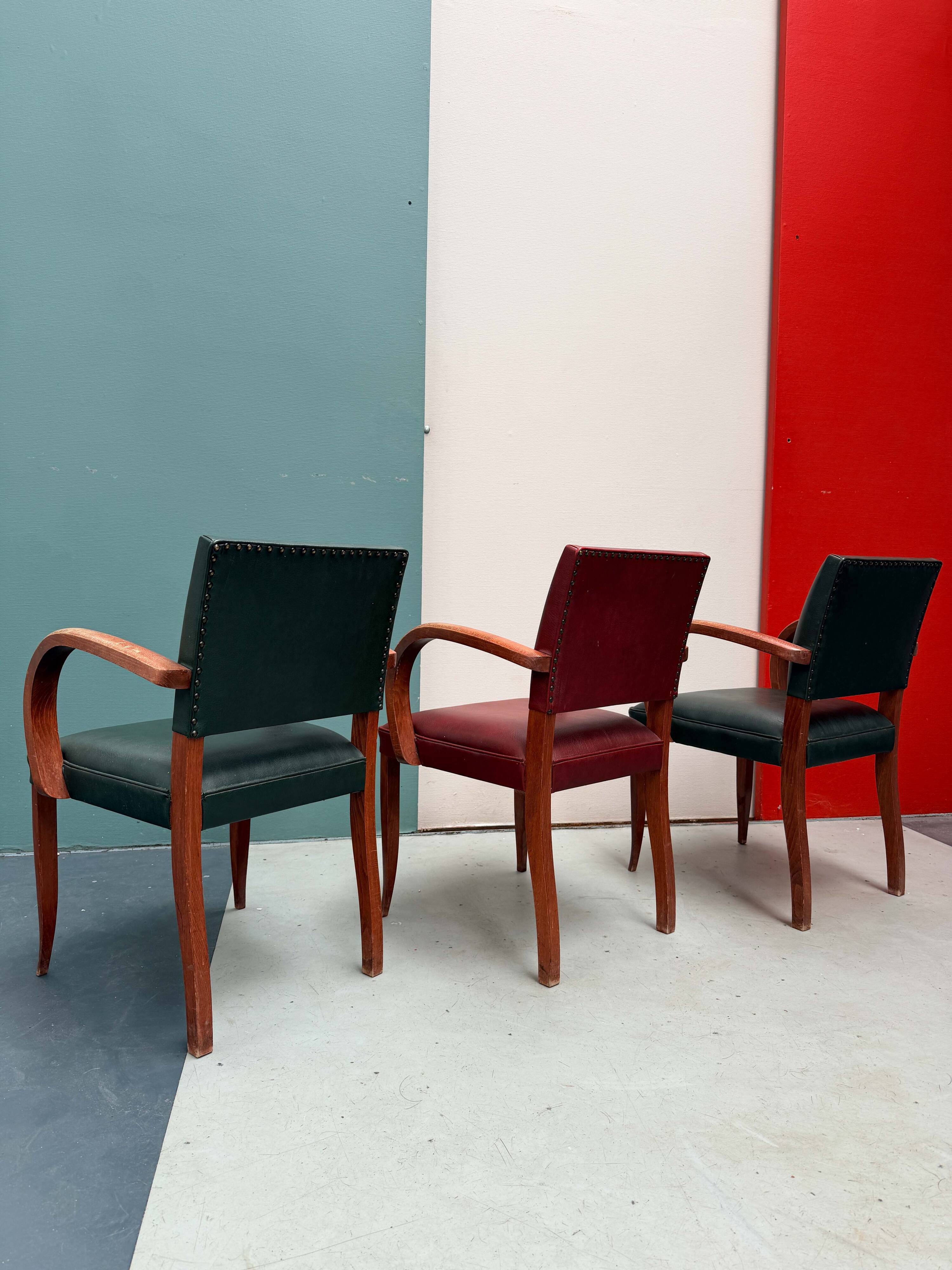 Set of 8 vintage Art Deco Bridge chairs (1930s-1940s)